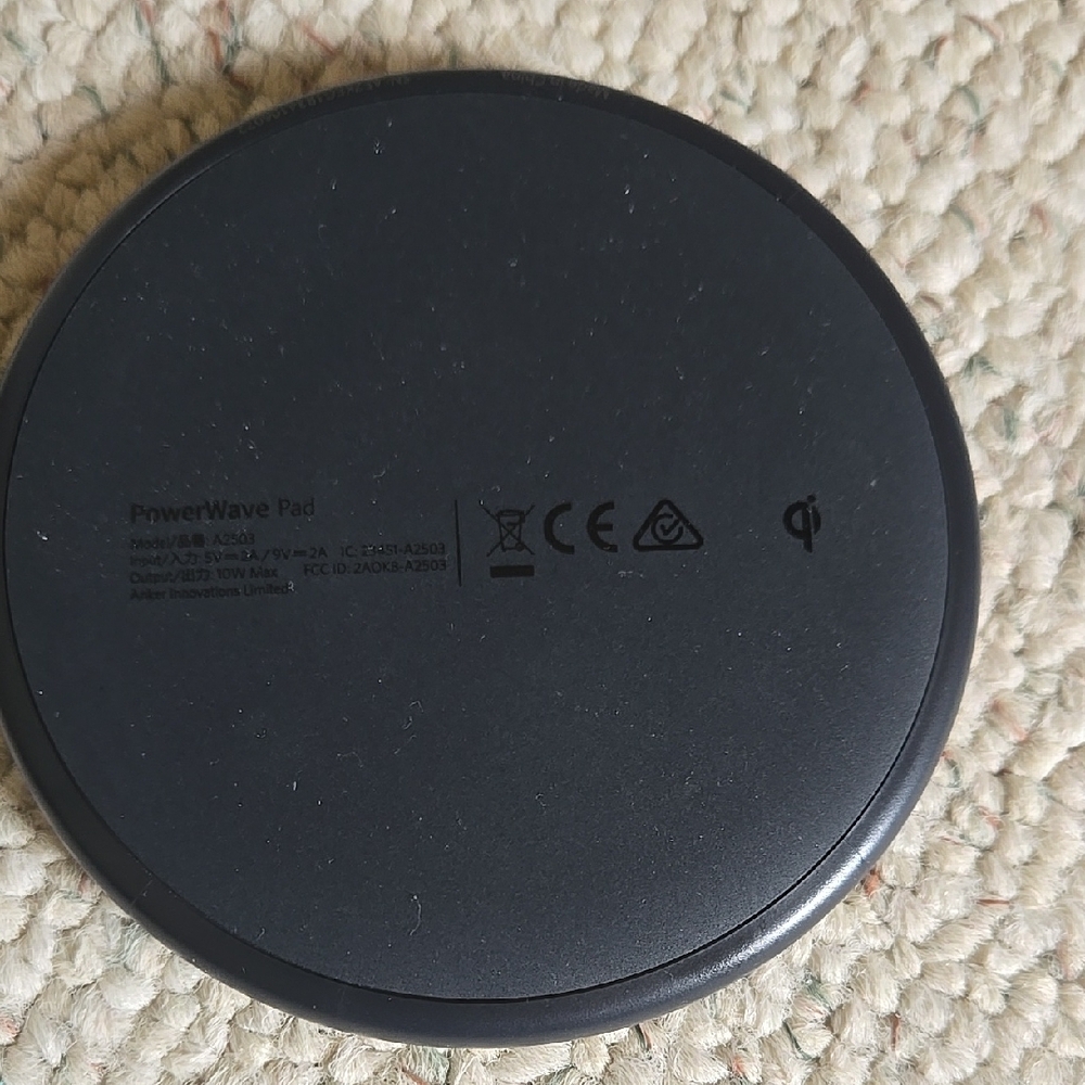 Anker PowerWave Pad Wireless Charger - Black - NO CORD